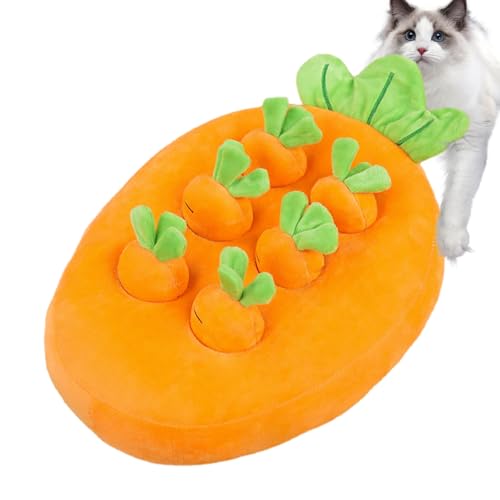 Samuliy Hundekarotten-Plüschtier | Anreicherung Hund Schnüffel-Puzzle-Spielzeug | Interaktives Katzenspielzeug Erdbeerfarm, Karottenziehspielzeug und Ananas-Puppe für Welpen von Samuliy