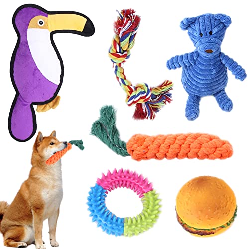 Samuliy Hundespielzeug-Set – 6 Stück Welpenspielzeug für kleine Hunde | Kauspielzeug, quietschendes Spielzeug, um Begeisterung zu inspirieren und Zähne zu reinigen für kleine Haustiere, Hunde, von Samuliy