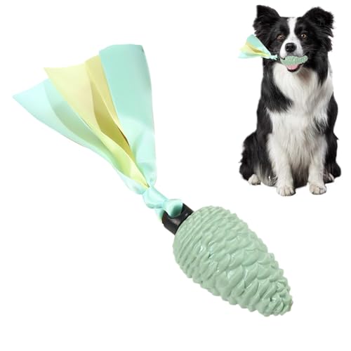 Samuliy Hundespielzeug mit Tannenzapfen | Quietschendes Seil-Hundespielzeug mit Beißstreifen – langlebiges, weiches Haustierspielzeug für Welpen und Hunde, energieverbrauchende Spielzeit, von Samuliy