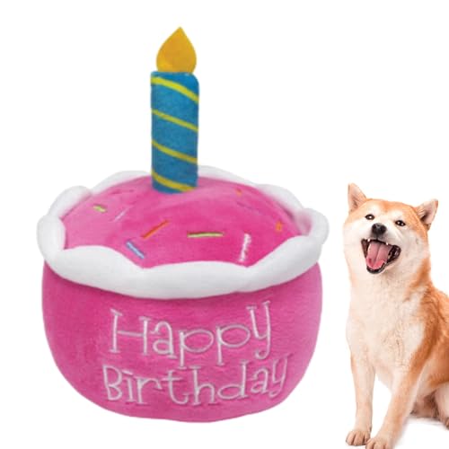 Samuliy Hundespielzeug zum Geburtstag | Plüsch-Kuchen-Hundespielzeug, für Jungen und Mädchen, waschbar, langlebig, Welpen, Kuchen, Welpen, Cupcake, Plüsch-Kauspielzeug, Geschenk für Jungen und Mädchen von Samuliy