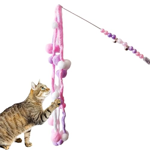 Samuliy Katzenstäbe für Indoor-Katzen – interaktives Katzenspielzeug | Katzenspielzeug, Feenstab, String, exrecise Spielzeug für Indoor-Katzen, Haustier-Teasing Hangings Teaser Zauberstab von Samuliy