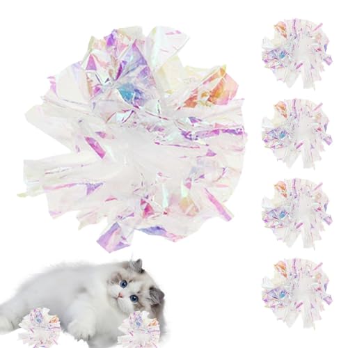 Samuliy Kratzball aus Papier mit Rassel – Klingelpapier, bunter Ball, einfach zu tragen, leicht, interaktives Spiel-Katzenspielzeug, glänzender Papierball für Kätzchen, für Indoor-Katzen, um fit zu Samuliy Kratzball aus Papier mit Rassel – Klingelpapier, bunter Ball, einfach zu tragen, leicht, interaktives Spiel-Katzenspielzeug, glänzender Papierball für Kätzchen, für Indoor-Katzen, um fit zu von Samuliy