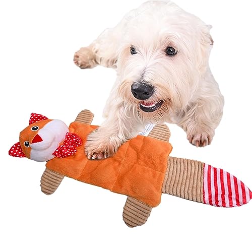 Samuliy Plüsch-Hundespielzeug, Plüsch-Welpen-Kauspielzeug mit Quietschern, interaktives Knisterspielzeug, keine Füllung mit Quietschern für große, kleine, mittelgroße Hunde Samuliy Plüsch-Hundespielzeug, Plüsch-Welpen-Kauspielzeug mit Quietschern, interaktives Knisterspielzeug, keine Füllung mit Quietschern für große, kleine, mittelgroße Hunde von Samuliy