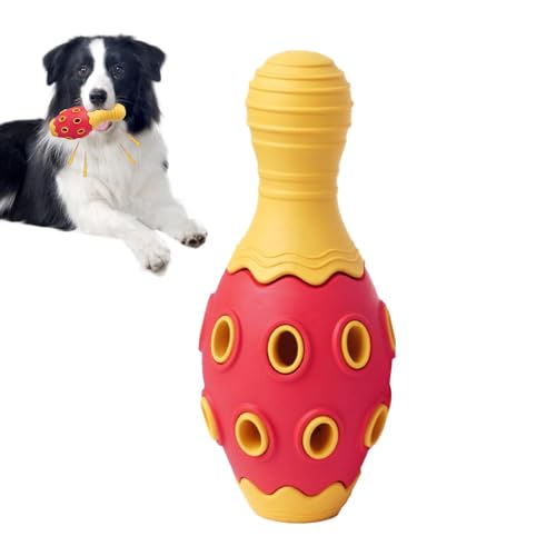 Samuliy Schnüffelspielzeug für Hunde, Futterspender für Haustiere, Ball mit Geräusch für Hunde, Gummi-Futterstation zum Zahnen, interaktives Spielen für kleine, mittelgroße und große Hunderassen von Samuliy