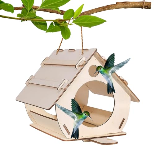 Vogelhäuser für den Außenbereich | Vogelfutterhaus aus Holz zum Selbermachen, Vogelhäuser für Baum, Vogelhäuser für Hinterhöfe, Gärten, Kolibri-Futterstation Samuliy von Samuliy