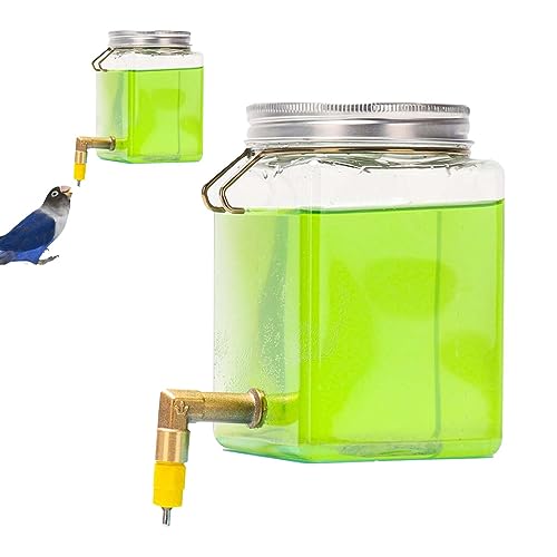 Vogelkäfig-Futterspender | 520 ml transparenter auslaufsicherer Wasserspender mit großer Kapazität – versiegelter Haustier-Wasserspender mit baumelndem Haken, tragbarer Futterspender für von Samuliy