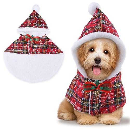 Weihnachtliche Hundekleidung | Warme Haustierumhang mit Glöckchen | Winter-Hundebekleidung für Weihnachtsfeier, Themenparty, Weihnachtsreisen, Foto-Requisiten, Spaziergänge im Freien Samuliy von Samuliy