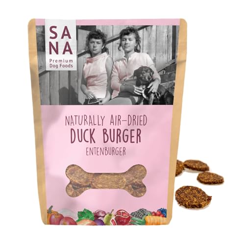 Sana Premium Dog Foods | Enten Burger 100g | schonend luftgetrocknet | Hundeleckerli | gesunder Hundesnack | Getreidefrei | Ohne Zusätze, Farbstoffe oder Konservierungsstoffe Sana Premium Dog Foods | Enten Burger 100g | schonend luftgetrocknet | Hundeleckerli | gesunder Hundesnack | Getreidefrei | Ohne Zusätze, Farbstoffe oder Konservierungsstoffe von SANA Premium Dog Foods
