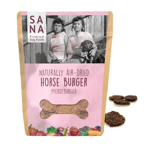 Sana Premium Dog Foods | Pferde Burger 100g | schonend luftgetrocknet | Hundeleckerli | gesunder Hundesnack | Getreidefrei | Ohne Zusätze, Farbstoffe oder Konservierungsstoffe Sana Premium Dog Foods | Pferde Burger 100g | schonend luftgetrocknet | Hundeleckerli | gesunder Hundesnack | Getreidefrei | Ohne Zusätze, Farbstoffe oder Konservierungsstoffe von SANA Premium Dog Foods