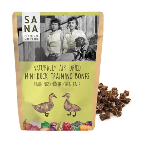 Sana Premium Dog Foods | Trainingsknöchelchen Ente 100g | Zum Training oder als Snack | Leckerli für Hunde mit 95% Ente von Sana Premium Dog Foods