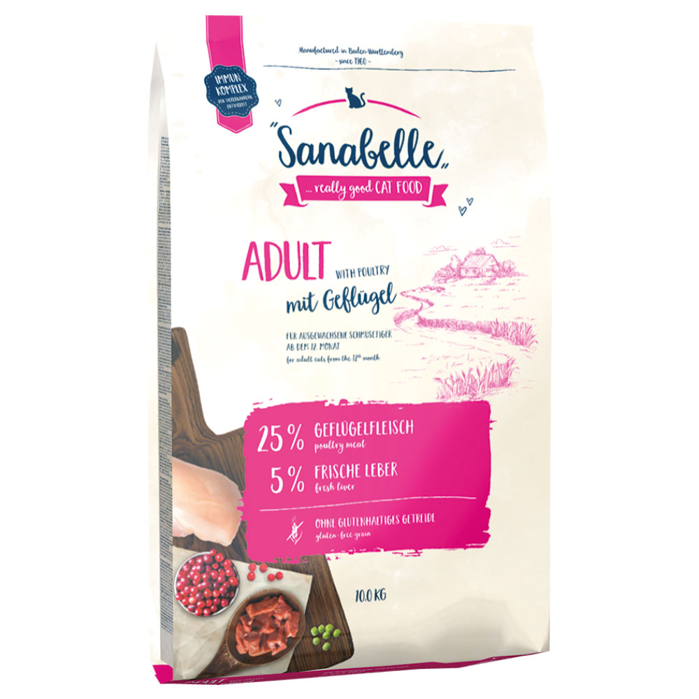2 x 10 kg Sanabelle im Mixpaket - Adult Geflügel & Strauß von Sanabelle