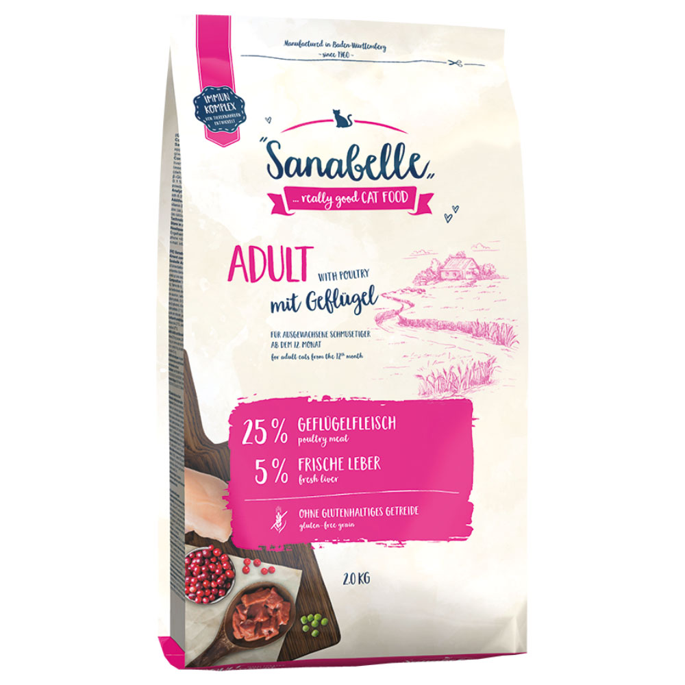 2 x 2 kg Sanabelle im Mixpaket - Adult Geflügel & Strauß von Sanabelle