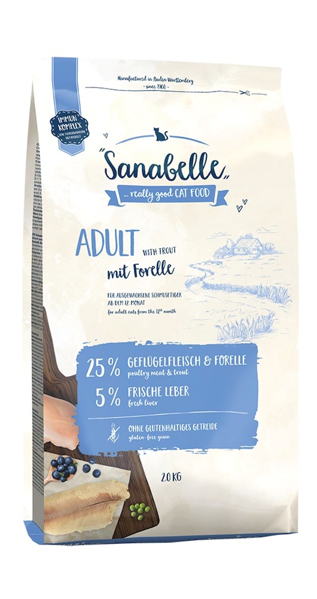 Sanabelle Adult mit Forelle Katzentrockenfutter von Sanabelle