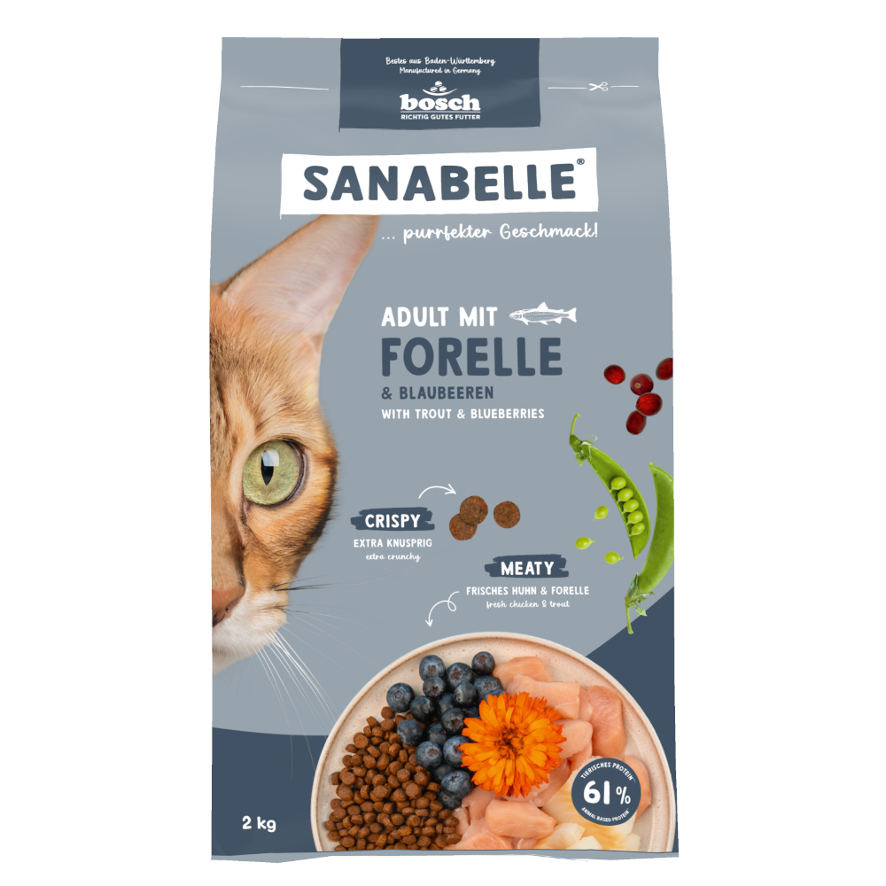 Sanabelle Adult mit Forelle & Blaubeeren - 2 kg Sanabelle Adult mit Forelle & Blaubeeren - 2 kg von Sanabelle