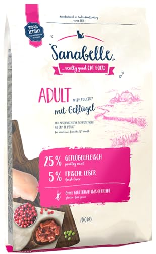 Sanabelle Adult mit Geflügel | Katzentrockenfutter für ausgewachsene Katzen (ab dem 12. Monat) | 6 x 400 g von Sanabelle
