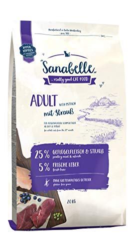 Sanabelle Adult mit Strauß | Katzentrockenfutter für ausgewachsene Katzen (ab dem 12. Monat) | 4 x 2 kg von Sanabelle