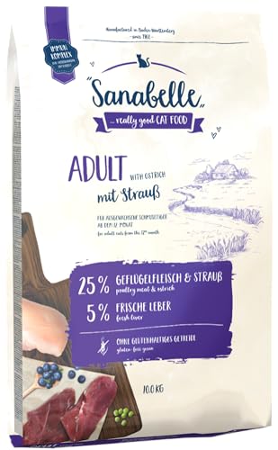 Sanabelle Adult mit Strauß | Katzentrockenfutter für ausgewachsene Katzen (ab dem 12. Monat) | 6 x 400 g von Sanabelle