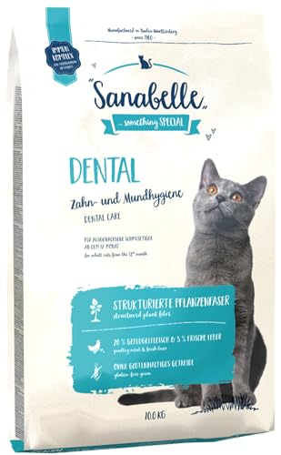Sanabelle Dental | Katzentrockenfutter für ausgewachsene Katzen zur Zahnreinigung und Gebisspflege | 1 x 10 kg von Sanabelle