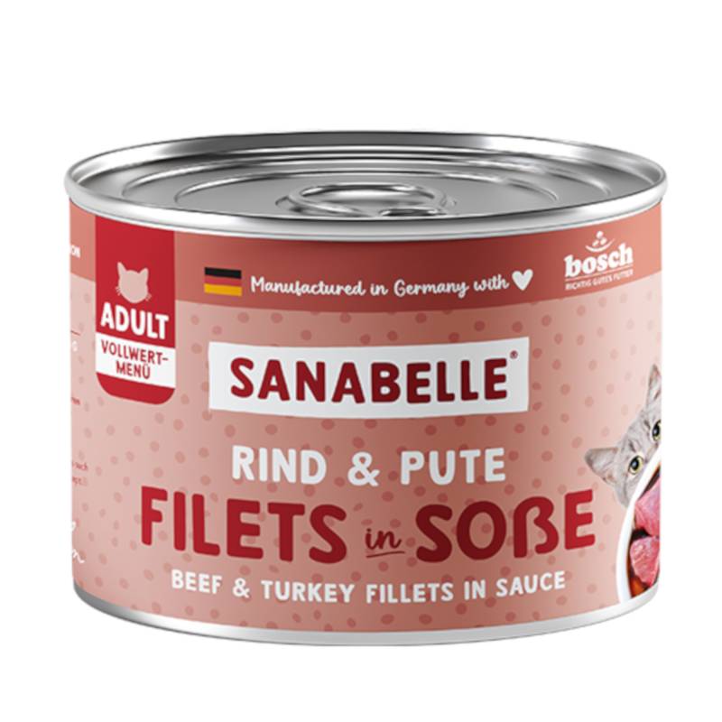 Sanabelle Fleisch in Soße 6 x 180 g - Rind & Pute von Sanabelle