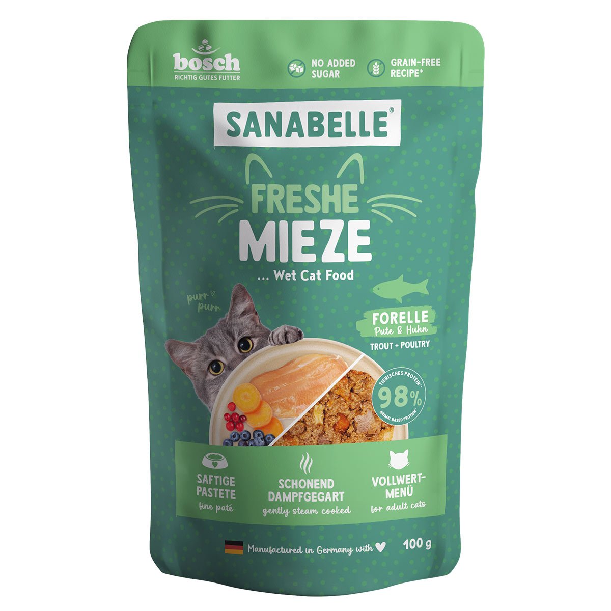 Sanabelle Freshe Mieze Forelle, Pute & Huhn 10x100 g von Sanabelle