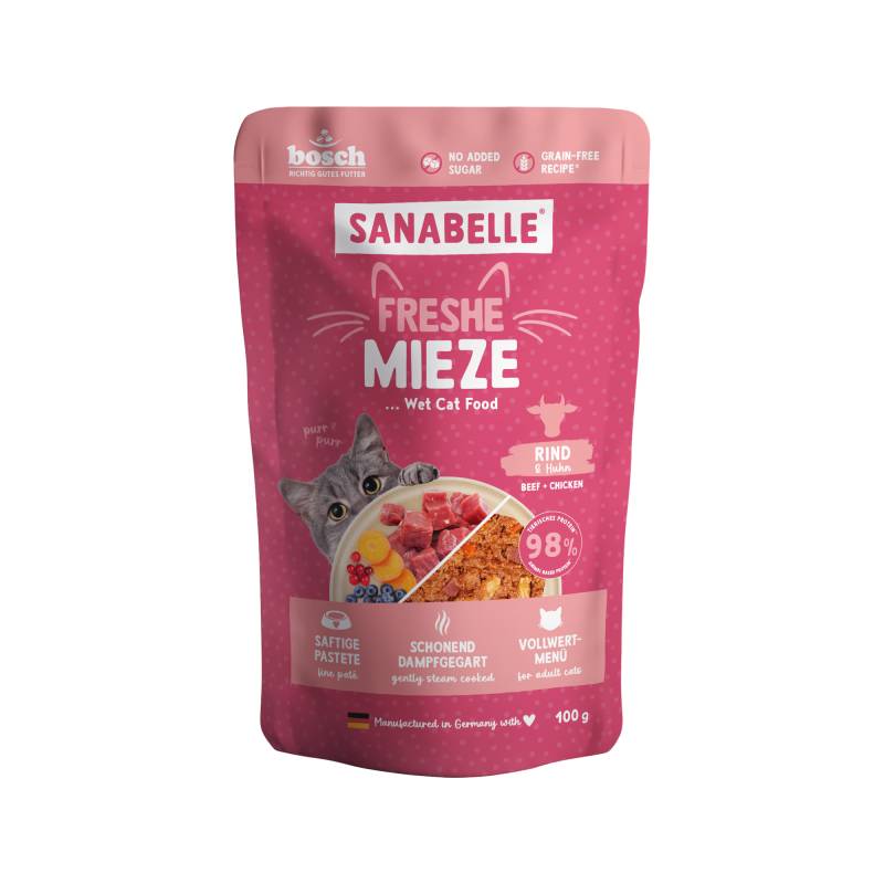 Sanabelle Freshe Mieze Nassfutter - Rind & Huhn - 10 x 100 g Sanabelle Freshe Mieze Nassfutter - Rind & Huhn - 10 x 100 g von Sanabelle