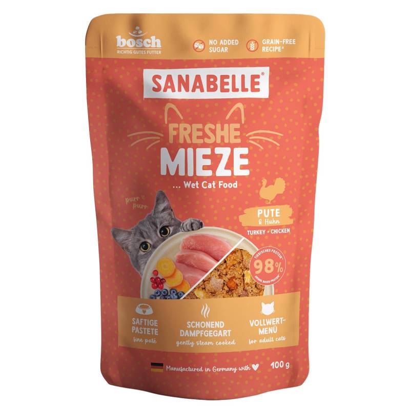 Sanabelle Freshe Mieze Pute & Huhn 10x100 g von Sanabelle