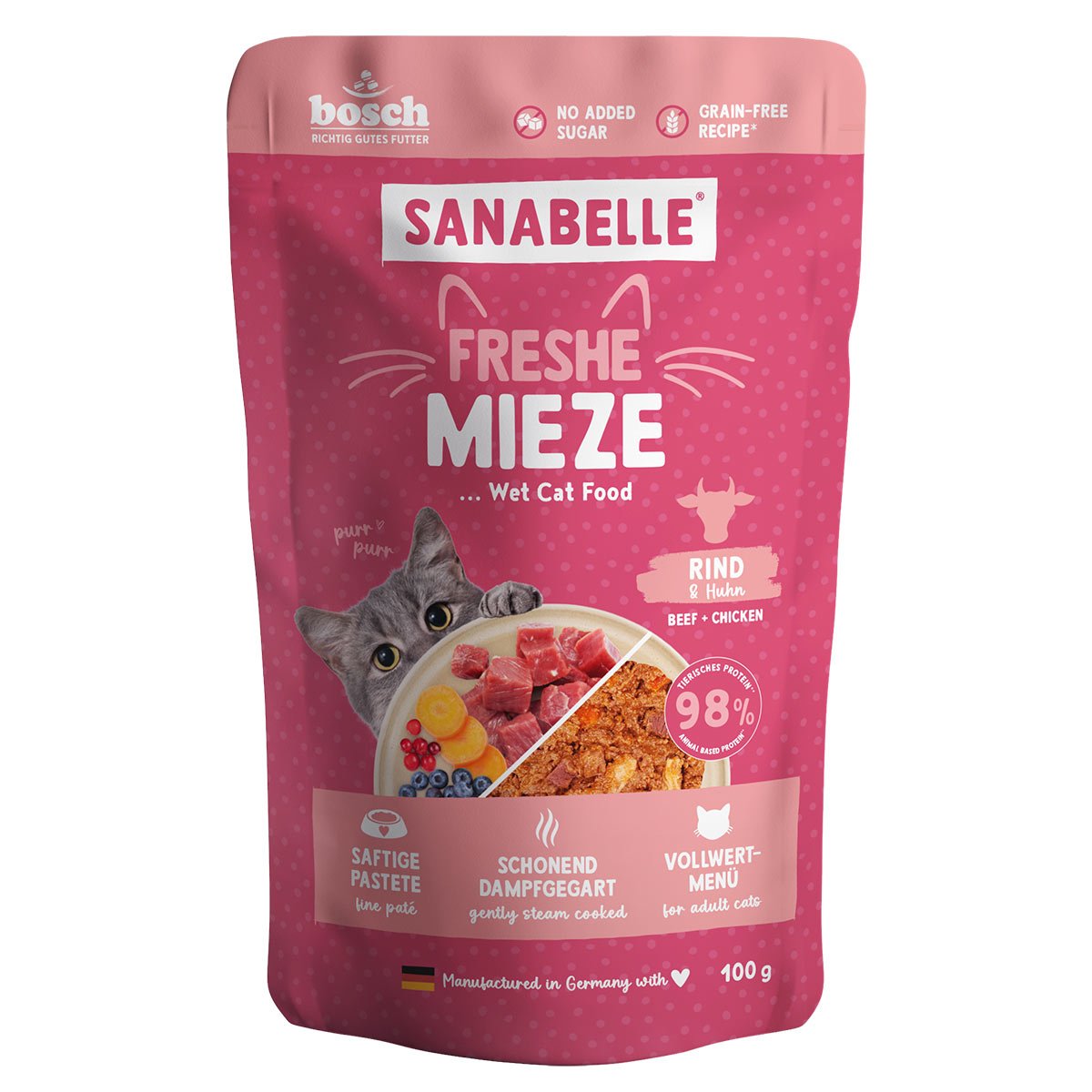 Sanabelle Freshe Mieze Rind & Huhn 10x100 g von Sanabelle