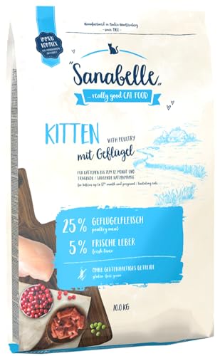 Sanabelle Kitten | Katzentrockenfutter für heranwachsende & tragende/säugende Katzen | 1 x 10 kg von Sanabelle