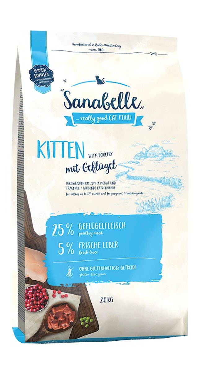 Sanabelle Kitten mit Geflügel Katzentrockenfutter von Sanabelle