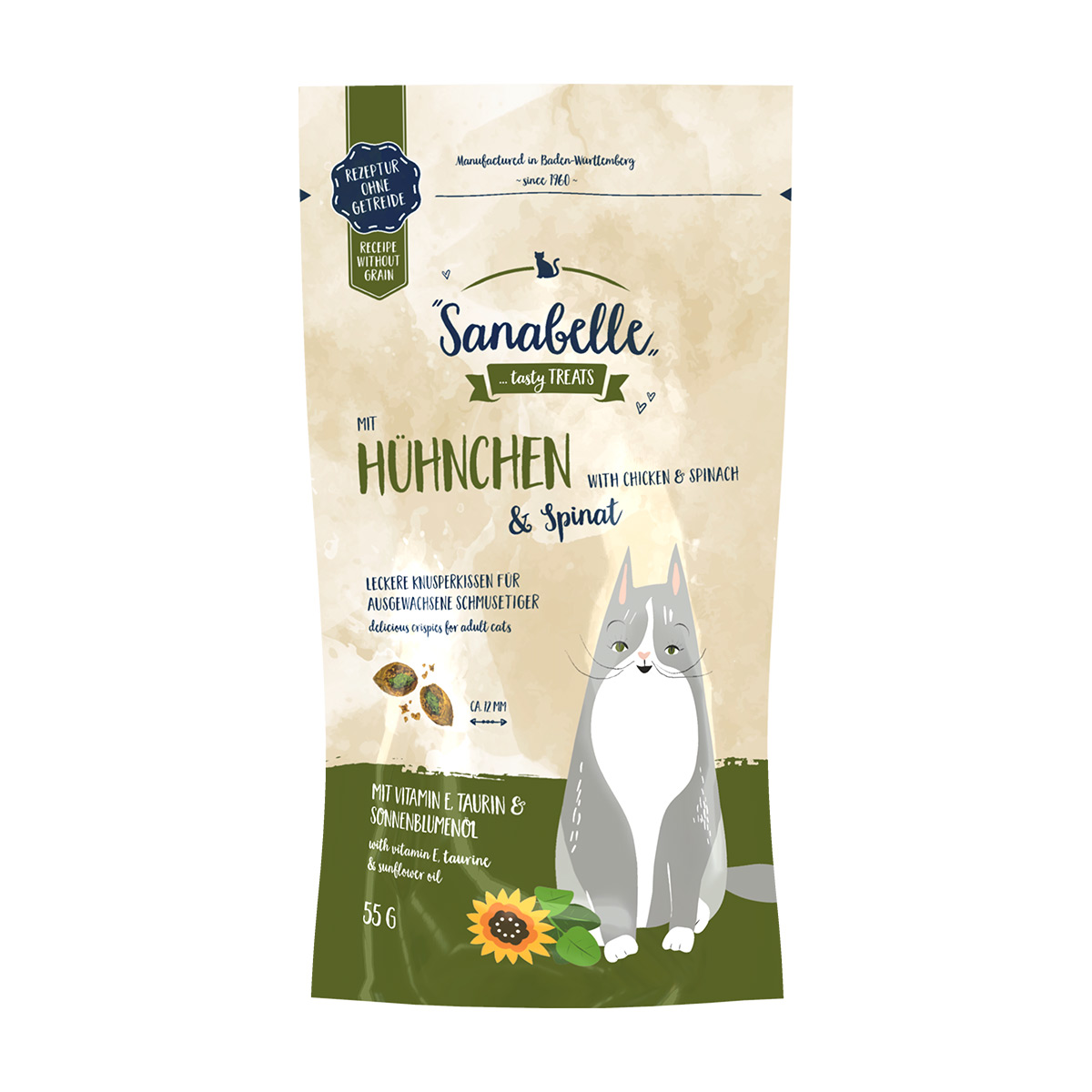 Sanabelle Knusperkissen Huhn & Spinat 55g Sanabelle Knusperkissen Huhn & Spinat 55g von Sanabelle