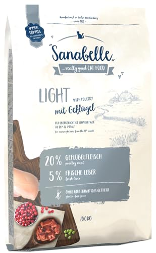 Sanabelle Light | Katzentrockenfutter mit vermindertem Energiergehalt für übergewichtige Katzen | 1 x 10 kg von Sanabelle