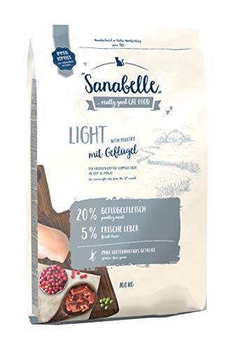 Sanabelle Light | Katzentrockenfutter mit vermindertem Energiergehalt für übergewichtige Katzen | 1 x 10 kg von Sanabelle