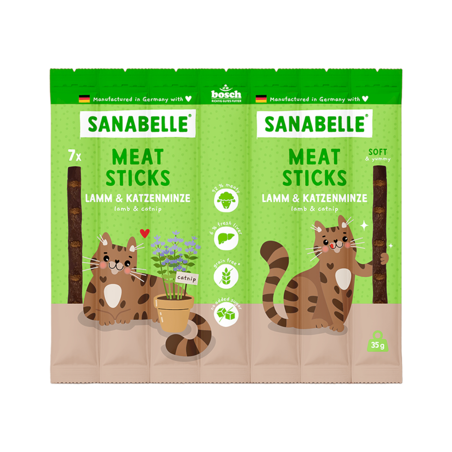 Sanabelle Meat Sticks - 35 g Lamm & Katzenminze Sanabelle Meat Sticks - 35 g Lamm & Katzenminze von Sanabelle