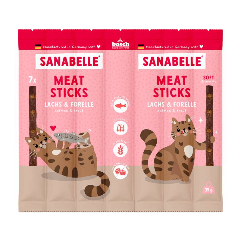 Sanabelle Meat Sticks - Lachs & Forelle - 35 g Sanabelle Meat Sticks - Lachs & Forelle - 35 g von Sanabelle