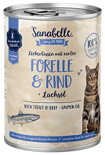 Sanabelle Nassfutter Leckerbissen mit Forelle & Rind | 6 x 400 g | 2.4 kg von Sanabelle
