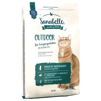Sanabelle Outdoor Glutenfreies, proteinreiches Komplett-Trockenfutter für freilaufende ausgewachsene Katzen mit natürlichen Antioxidantien und erhöhtem Energiegehalt, 10 kg x 2 von Sanabelle