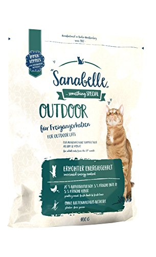 Sanabelle Outdoor | Katzentrockenfutter für ausgewachsene Katzen (ab dem 12. Monat) | besonders geeignet für Freigängerkatzen mit erhöhtem Bewegungsumfang | 6 x 400 g von Sanabelle