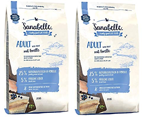 Sanabelle Schocks Combi Katzenfutter Adult Forelle 2X 2 kg von Sanabelle