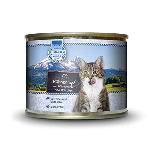 Sandras Schmankerl Nassfutter für Katzen Hühnertopf 6 x 200g.| getreidefrei | zuckerfrei | Monoprotein von Sandra's SCHMANKERL natürlich g'sund