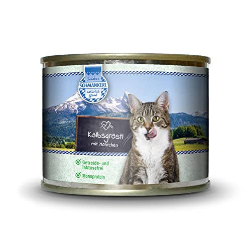 Sandras Schmankerl Nassfutter für Katzen Kalbsgröstl 6 x 200g. | getreidefrei | zuckerfrei | Monoprotein von Sandra's SCHMANKERL natürlich g'sund