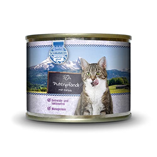 Sandras Schmankerl Nassfutter für Katzen Putenpfandl 6 x 200g. | getreidefrei | Monoprotein von Sandra's SCHMANKERL natürlich g'sund