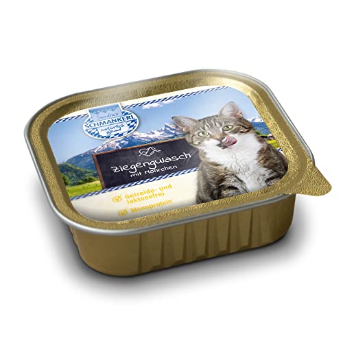 Sandras Schmankerl Nassfutter für Katzen Ziegengulasch 16 x 100g. | getreidefrei | Monoprotein von Sandra's SCHMANKERL natürlich g'sund