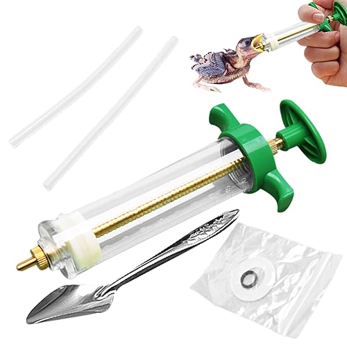 Baby -Vogel -Papageien -Fütterungsrohre, 6pcs/Set -Baby -Vogel -Fütterungskit, 50 ml Babyvögel, die Spritze mit Schlauch und Löffel, Papageien -Handfütterungsvorrichtung mit Skalierungen und Position von Sanfiyya
