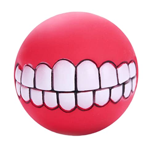 Sanfiyya Kreativer Zähnemuster Ball, lustiger Hund behandeln Ball, Multi -Gebrauch kauen Sound Smile Ball für Haustier Squeaky Sound Spielen Spielzeug (zufällige Farbe) von Sanfiyya