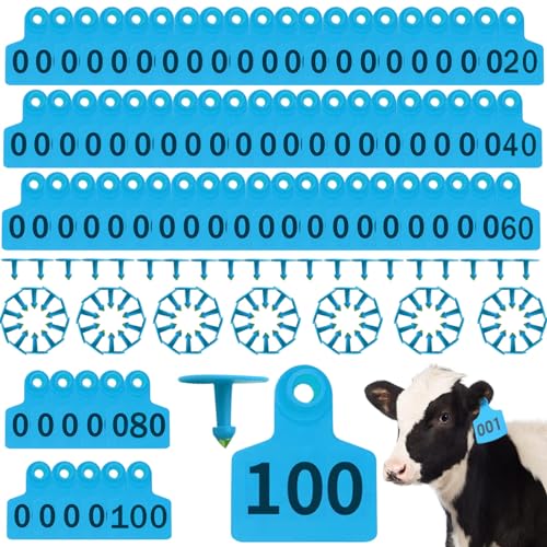 Sanfiyya Nummerierte Viehohr-Tags, 2,4x3 Kuhohr-Tag, 100pcs 001-100 NUMPER Sanfiyya Nummerierte Viehohr-Tags, 2,4x3 Kuhohr-Tag, 100pcs 001-100 NUMPER von Sanfiyya