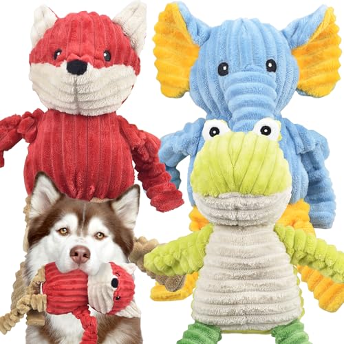 Sanheer Quietschendes Hundespielzeug, Sortiment, Plüschtiere, weiches Hundespielzeug, für kleine, mittelgroße und große Hunde, 3 Stück von Ousiya