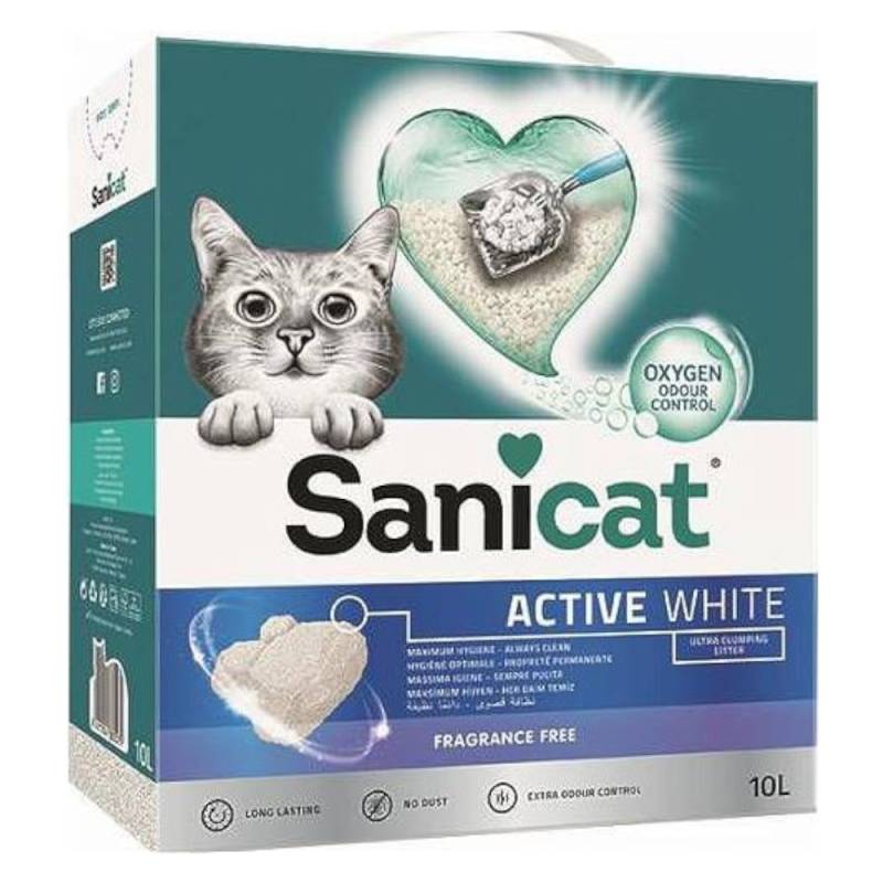 2 x Sanicat Katzenstreu zum Sonderpreis! - 2 x 10 l Active White von Sanicat