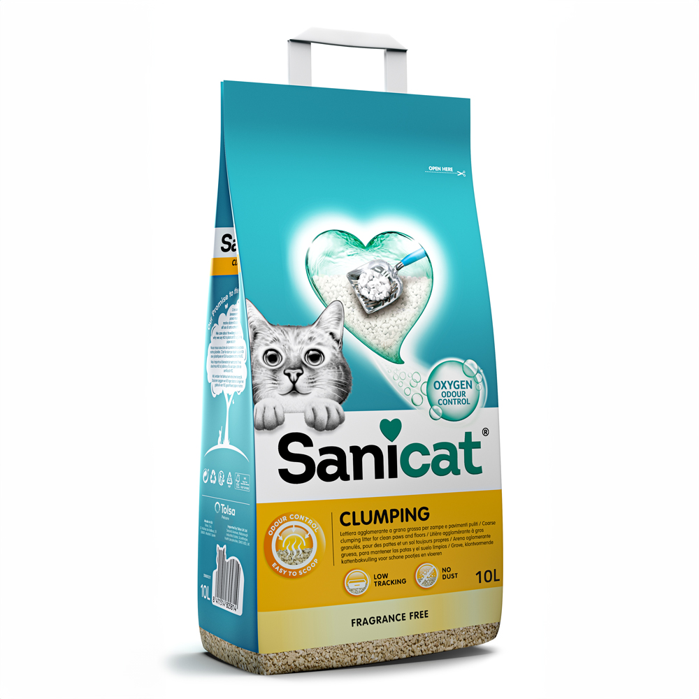 2 x Sanicat Katzenstreu zum Sonderpreis! - 2 x 10 l Parfümfrei von Sanicat