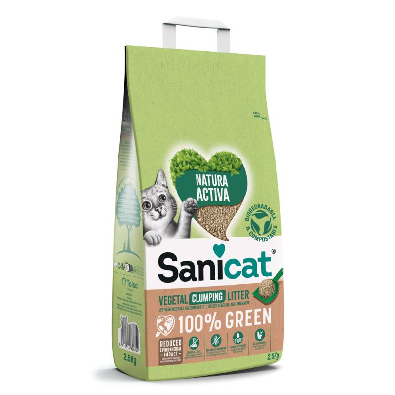 3 + 1 gratis! 4 x 2,5 kg Sanicat Natura Activa 100% Green - Natura Activa 100% Green von Sanicat