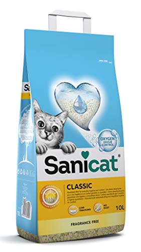 Sanicat – Classic-Katzenstreu ohne Duftstoffe | Schnelle Absorption | Hochwertiges Produkt für die Hygiene Ihres Haustieres | Staubfrei | Packungsgröße 10 l von Sanicat